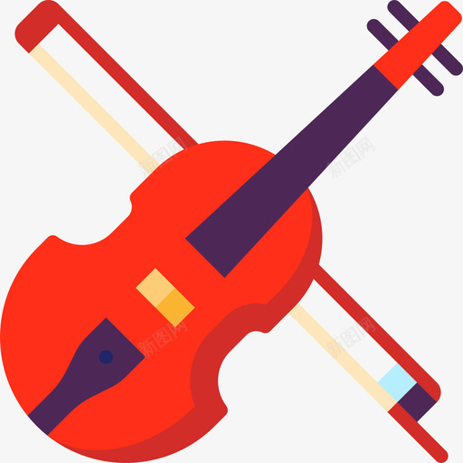 小提琴乐器36扁平svg_新图网 https://ixintu.com 小提琴 乐器 扁平
