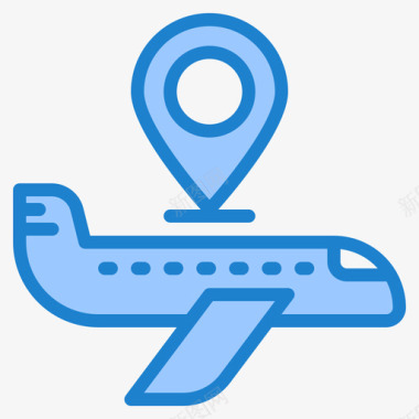 飞机导航和地图蓝色图标