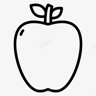 苹果水果和蔬菜7种直系图标