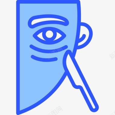 眼睑成形术整形手术43蓝色图标