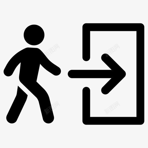 出口门离开svg_新图网 https://ixintu.com 出口 离开 注销 外面