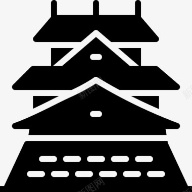大阪城堡日本87填充图标