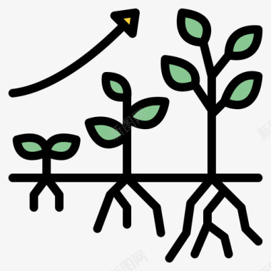 生长植物生态环境11线色图标