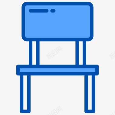 椅子128学校蓝色图标