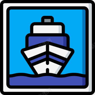 标志海军陆战队8线形颜色图标