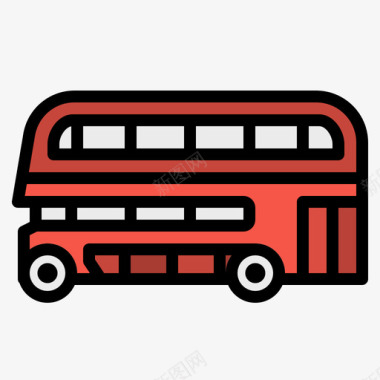 双层巴士公共交通17线颜色图标