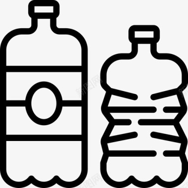 瓶子垃圾桶4线性图标