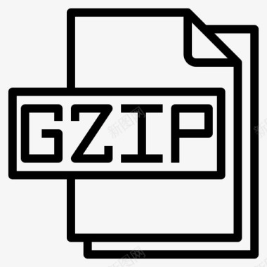 Gzip文件文件格式1线性图标