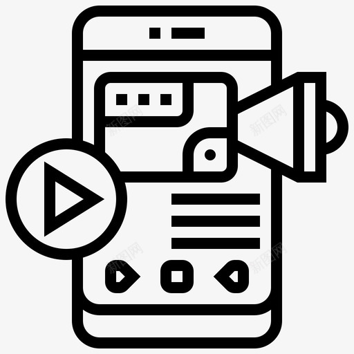 视频移动应用程序28线性svg_新图网 https://ixintu.com 视频 移动 应用程序 线性