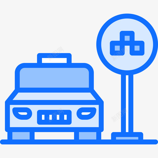 出租车站5号出租车蓝色svg_新图网 https://ixintu.com 出租车 出租 车站 5号 蓝色