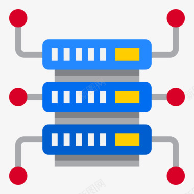 数据存储网络托管67扁平图标