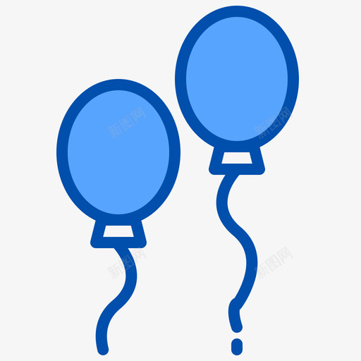 气球庆祝45蓝色svg_新图网 https://ixintu.com 气球 庆祝 蓝色