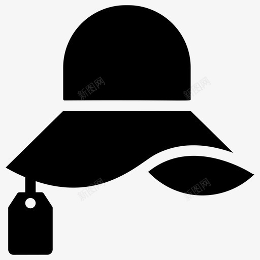 帽子服装沙滩帽svg_新图网 https://ixintu.com 帽子 服装 沙滩 头饰 黑色 星期五 字形 图标