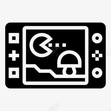 电子游戏复古技术4字形图标