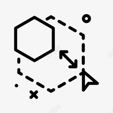六边形平面设计167直线图标