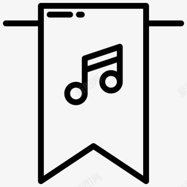 标签音乐应用程序1线性图标