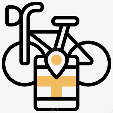 Gps自行车元素2黄色阴影图标