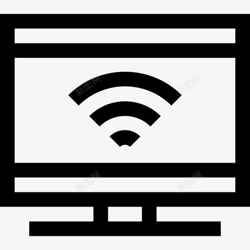 Wifi电视47线性svg_新图网 https://ixintu.com Wifi 电视 线性