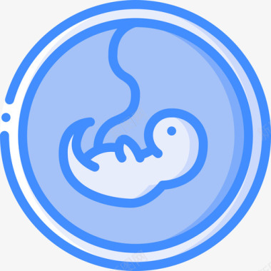 胎儿孕妇43蓝色图标