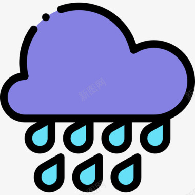 雨307天气线性颜色图标