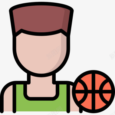 篮球运动员篮球48彩色图标