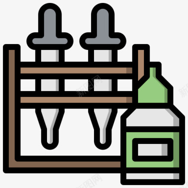 滴管实验室57线性颜色图标