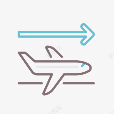 航班航空公司1线性颜色图标