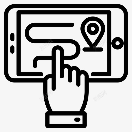 移动电话导航和地图5线性svg_新图网 https://ixintu.com 移动电话 导航 地图 线性