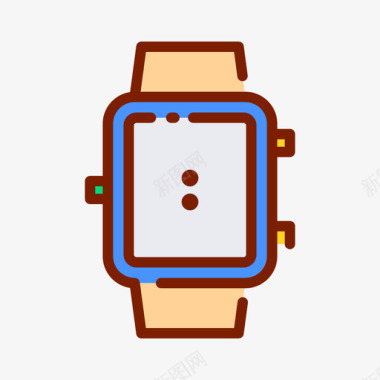 智能手表奢侈品商店35线性颜色图标
