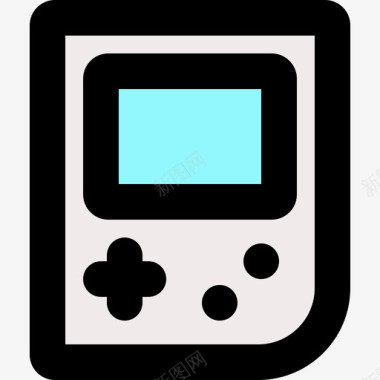 便携式视频游戏机技术设备1线性颜色图标