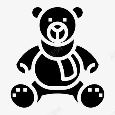 泰迪熊玩具47实心图标