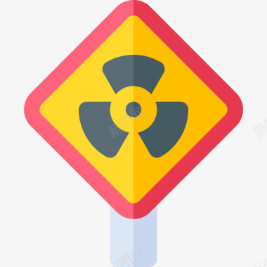 辐射信号禁止9平坦图标