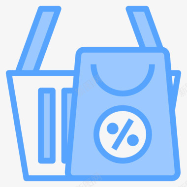 购物袋电子商务135蓝色图标
