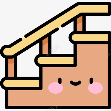 楼梯家居用品21线性颜色图标