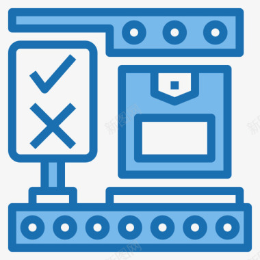 质量控制商业生态系统蓝色图标