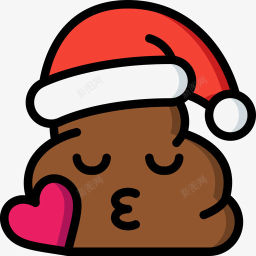吻圣诞表情3线性颜色svg_新图网 https://ixintu.com 圣诞 表情 线性 颜色