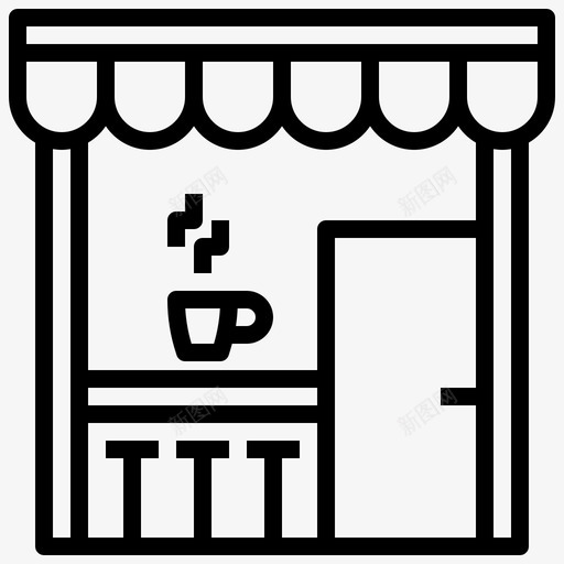 咖啡馆主题公园4线性svg_新图网 https://ixintu.com 咖啡馆 主题公园 线性