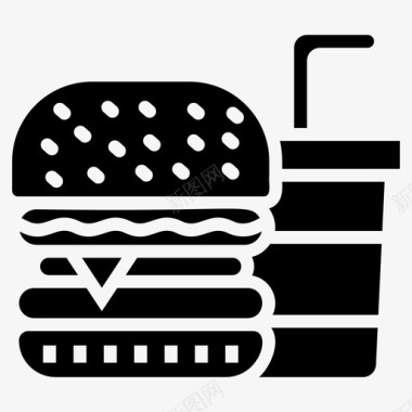 垃圾汉堡快餐垃圾食品图标