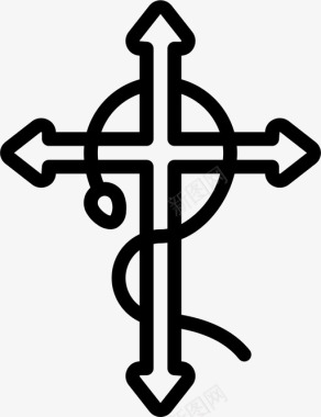 十字架超自然活动1直线型图标