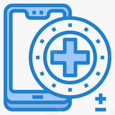 医院智能手机技术5蓝色图标
