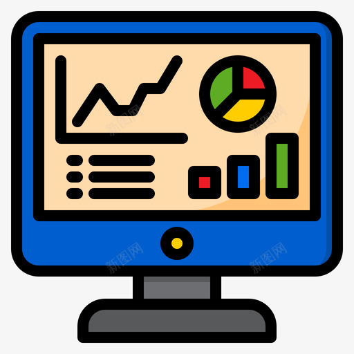 网络分析在线营销36线性颜色svg_新图网 https://ixintu.com 网络 分析 在线 营销 线性 颜色