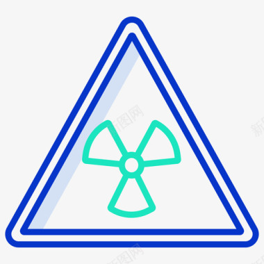 辐射标志科学技术5轮廓颜色图标