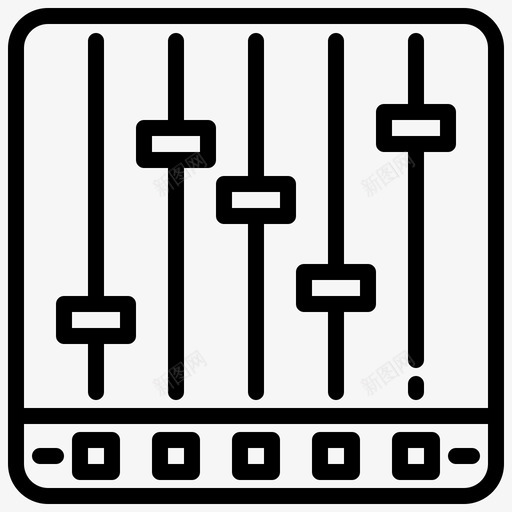 合成器音乐应用程序1线性svg_新图网 https://ixintu.com 合成器 音乐 应用程序 线性