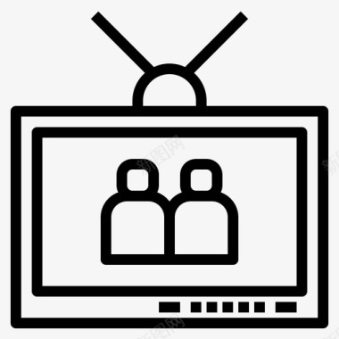 电视屏幕复古声音电视图标