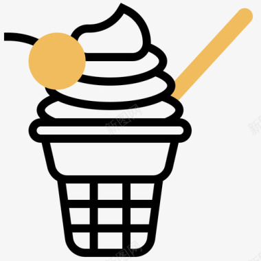 冰淇淋37幼儿园黄影图标