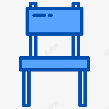 椅子家具58蓝色图标