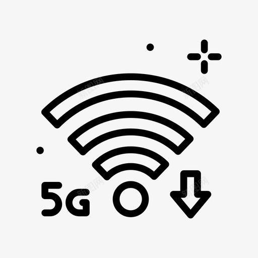 Wifi信号5g1线性svg_新图网 https://ixintu.com Wifi 信号 5g 线性