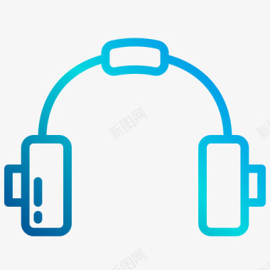 耳机音乐应用程序线性渐变图标