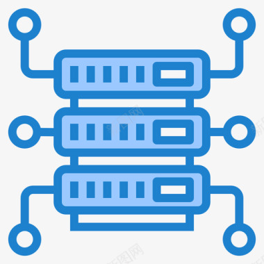 数据存储网络托管68蓝色图标