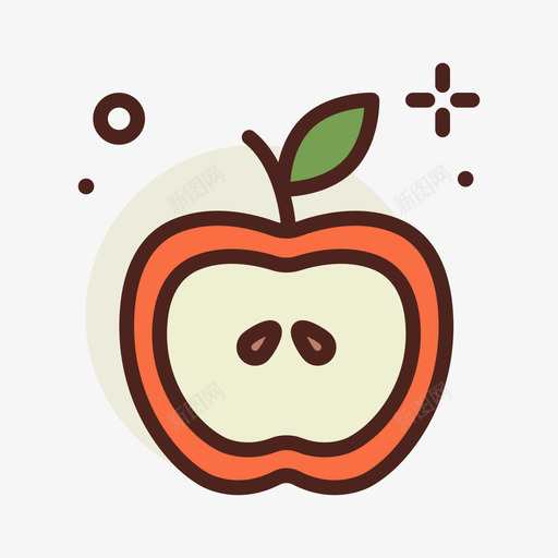 苹果水果29线形颜色svg_新图网 https://ixintu.com 苹果 水果 线形 颜色